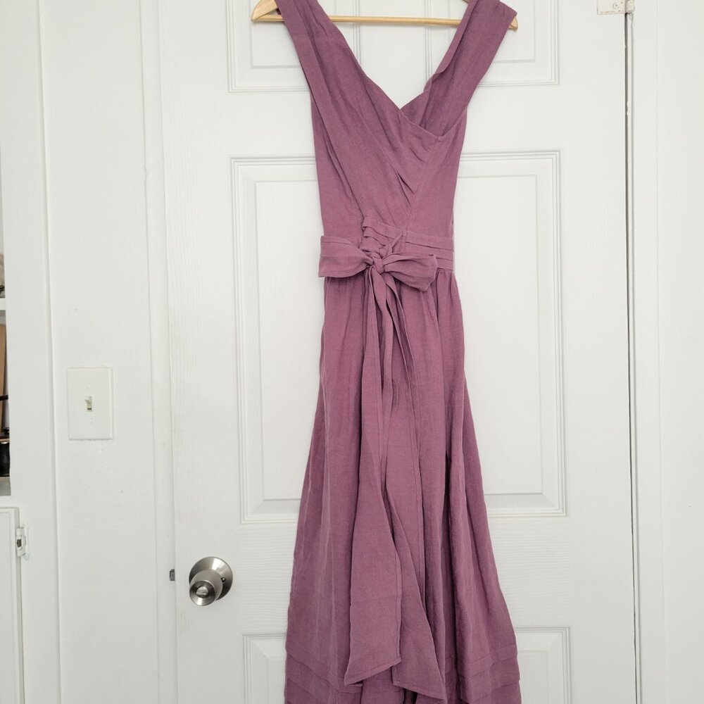 Linennaive vetiver 15 cross back linen dress - Picture 3 of 4